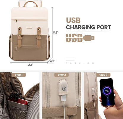 LOVEVOOK Laptop Backpack for Women Vintage Travel Backpack Purse Airline - Image 5