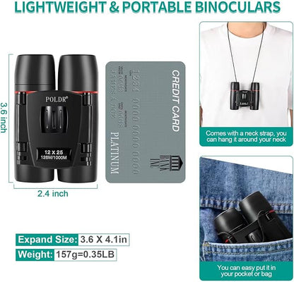 POLDR 12X25 Small Binoculars - Image 5