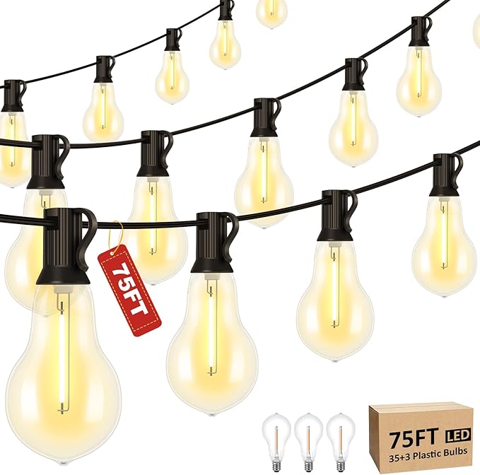 75FT Outdoor String Lights by QualityLightBulbLightofInnovation