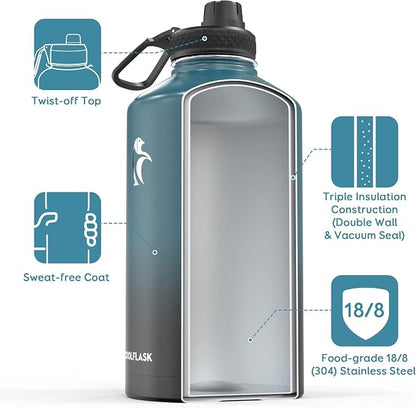 Coolflask 128 oz Gallon Water Bottle Insulated - Image 2