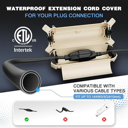 Flemoon Outdoor Extension Cord Cover Waterproof, Weatherproof Electrical - Image 2