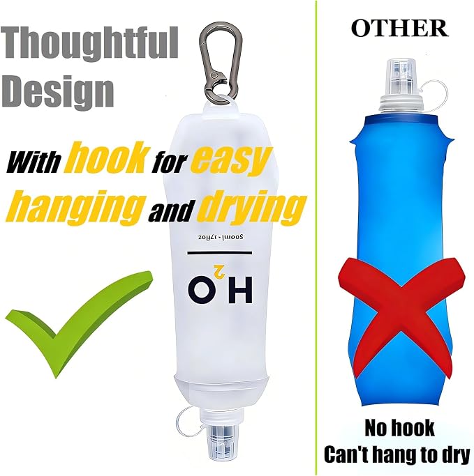500ml Collapsible Soft Flask Water Bottle - Image 3