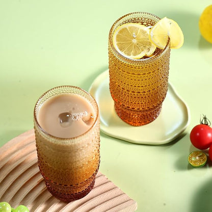 Large Capacity 16 oz Hobnail Drinking Glasses Set of 6, Vintage Glassware - Image 7