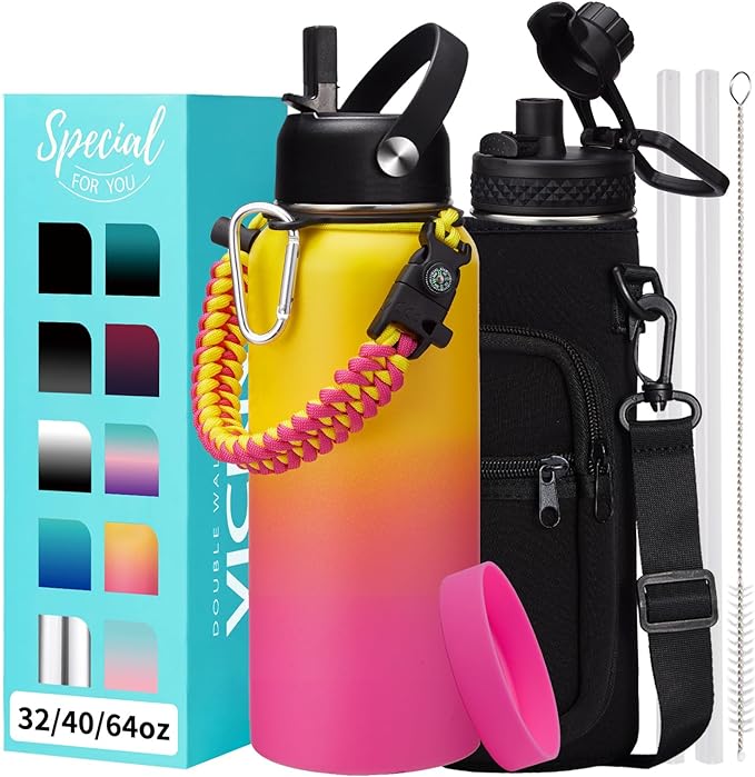 Stainless Steel Water Bottles 32oz by VICKNIY
