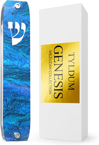 Genesis Mezuzah for Door – Modern Acrylic Mezuzah Case Without Kosher Scroll – by TYLDUM