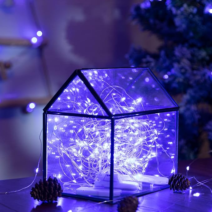 12-Pack LED Fairy Lights 7 Feet Battery Powered Waterproof Silver Wire 20 Slim - Image 4