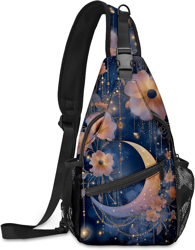FyLybois Moon Sling Bag for Women Lightweight Crossbody Backpack Casual Daypack by FyLybois