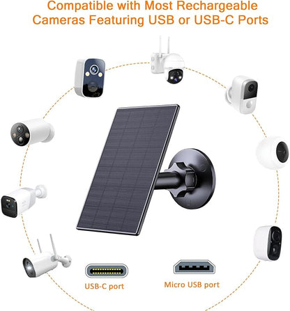 Zivif Solar Panel for Security Camera, 2W USB Solar Panel, Solar Charger - Image 2