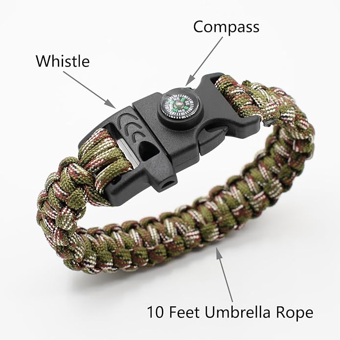 8 Pack Emergency Survival Bracelet - Image 3