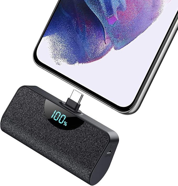Mini Portable Charger 5000mAh Power Bank, 15w PD USB C Cell Phone Portable Power by Feob