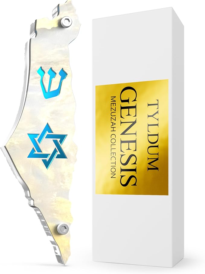 Genesis Mezuzah for Door – Modern Acrylic Mezuzah Case Without Kosher Scroll – by TYLDUM