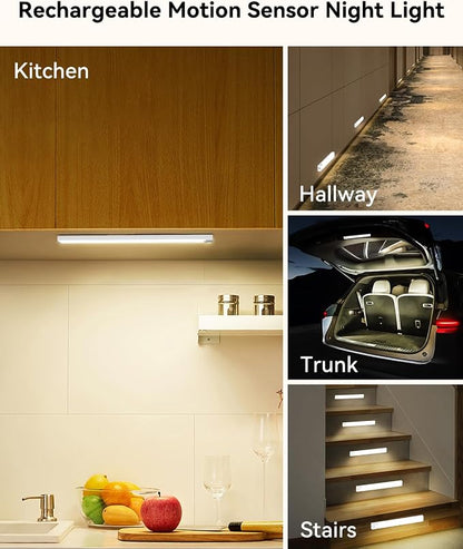 12 Inches Under Cabinet Lighting 3 Packs, Rechargeable Motion Sensor Light - Image 6