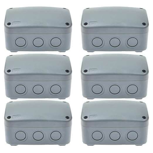 Nineleaf 6PK Outdoor Junction Box ABS Plastic Dustproof IP66 Waterproof by NineLeaf