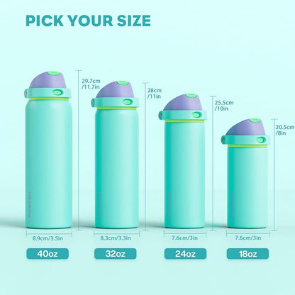 POWCAN 18 oz Insulated Water Bottle: 2-in-1 Push-Button Spout & Quick-Flip Straw - Image 8