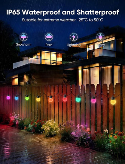 APPECK Outdoor String Lights 150ft, RGBW Color Changing Patio Lights - Image 5