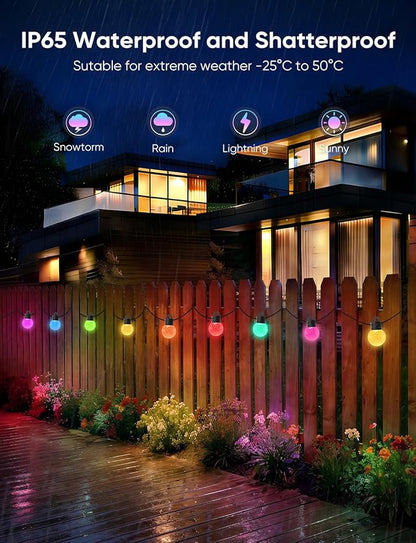 APPECK Outdoor String Lights 100ft, RGBW Color Changing Patio Lights - Image 5