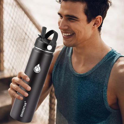 SENDESTAR Insulated Water Bottle 24 OZ, Wide Mouth 24 oz Water Bottle - Image 4