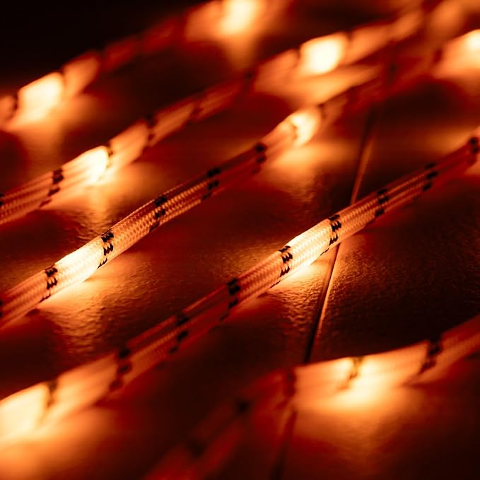 Solar Luminous Paracord Rope, 23ft Solar-Powered Orange Glow Rope - Image 7
