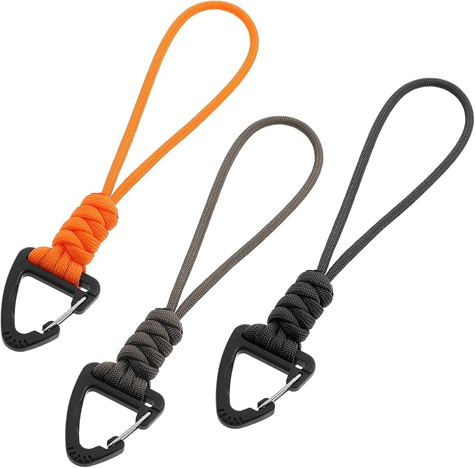 3PCS Paracord Keychain Carabiner, Braided Lanyard Key Chain Men/Women Triangle by Thinp