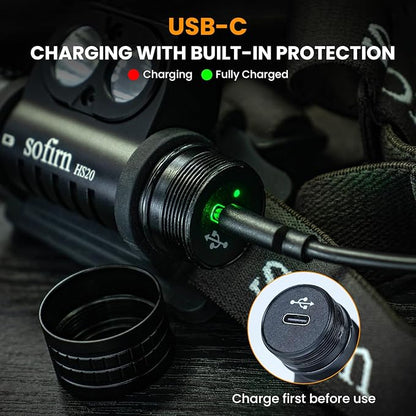sofirn HS20 Dual Beam Headlamp, Independent Flood & Spot Control, USB-C - Image 5