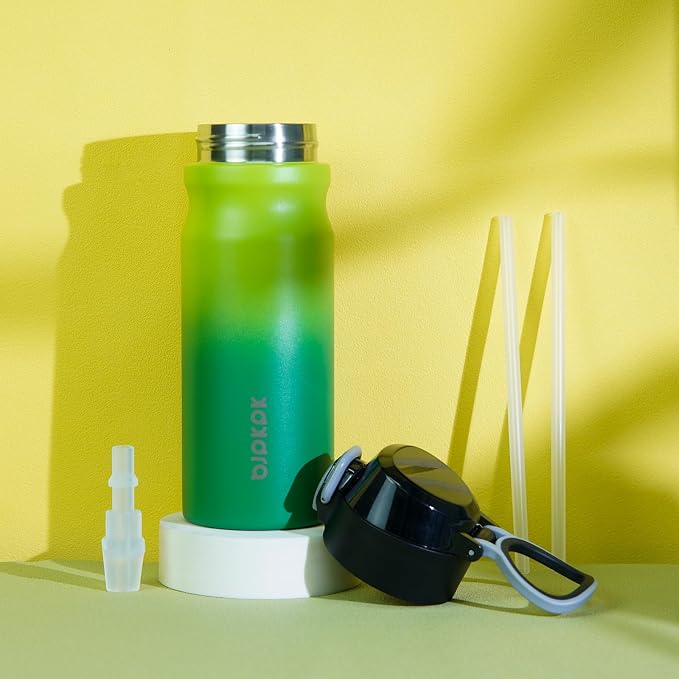 BJPKPK Water Bottle with Straw 18oz Insulated Water Bottles Reusable Stainless - Image 5