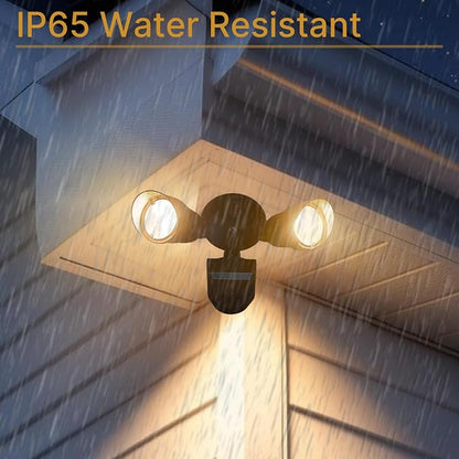 LED Black Motion Sensor 2-Light Bullet Flood Light- 3000K Adjustable Dual Head - Image 8