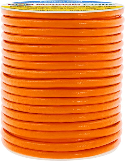 Mandala Crafts Round Genuine Orange Leather Cord - Image 2