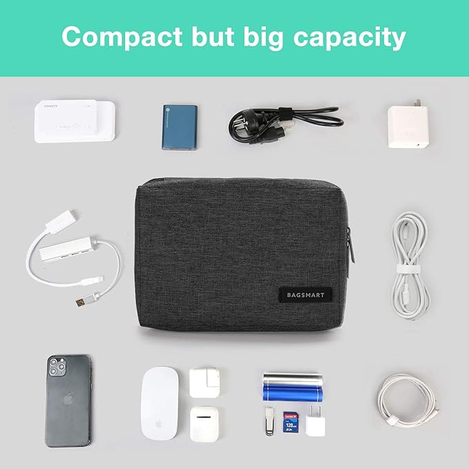 BAGSMART Electronics Organizer Travel Case, Small Cord Bag - Image 3