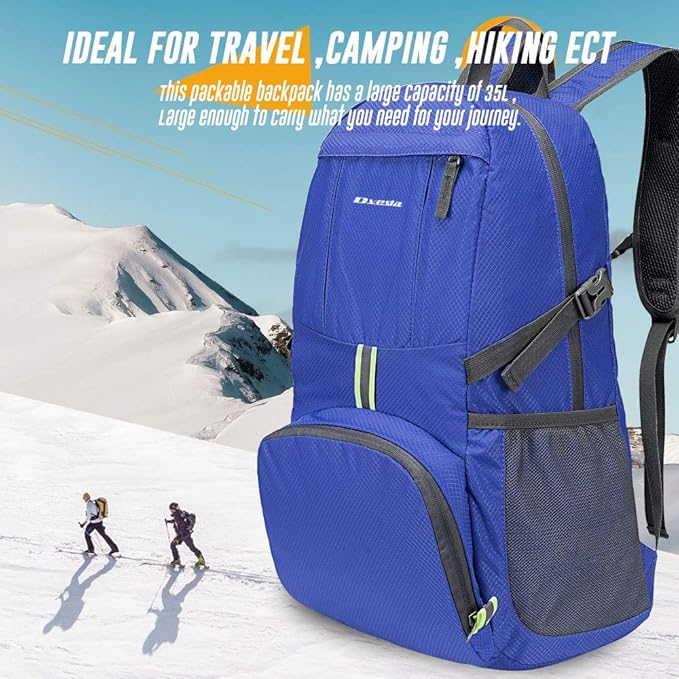 35L Lightweight Packable Backpack Waterproof Durable Hiking Travel Backpack - Image 2