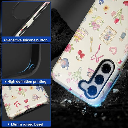 for Samsung Galaxy S23 Plus Case, HL2 Aesthetic Bow Preppy Collage Hybrid 2 - Image 3