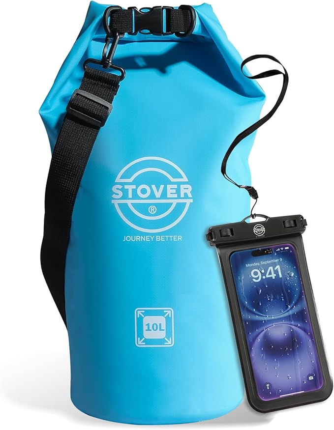 STOVER 5/10/25/30/40/55L Waterproof Dry Bag- Roll-Top Backpack w/Phone Case- by STOVER