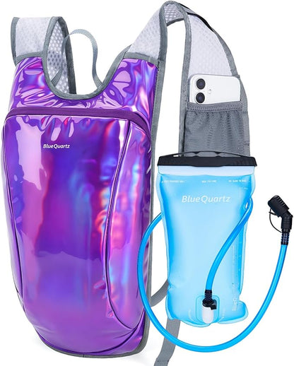 Blue Quartz Rave Hydration Backpack, Reflective Hiking Pack by BlueQuartz