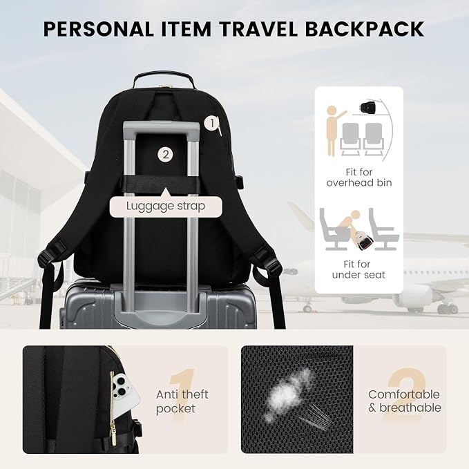 LOVEVOOK Lunch Backpack with Lunch Compartment, 15.6 Inch Laptop Work Travel - Image 6