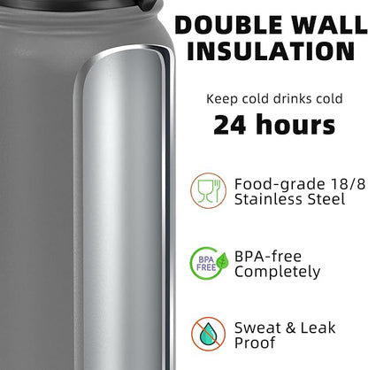 Fanhaw 24 oz Insulated Stainless Steel Water Bottle - Image 3