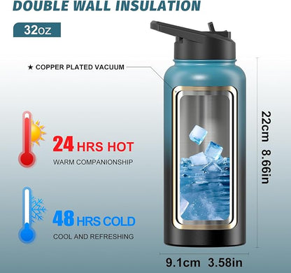 32oz Insulated Water Bottle, BPA Free&Leak Proof, Stainless Steel Water Flask - Image 2
