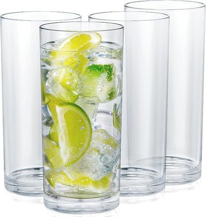 Zulay Kitchen Plastic Drinking Glasses – 16oz Acrylic Shatterproof Water Cups by ZulayKitchen