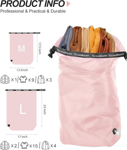 Travel Laundry Bag, Pump-free Vacuum Compression Dirty Clothes Bag, Large - Image 2