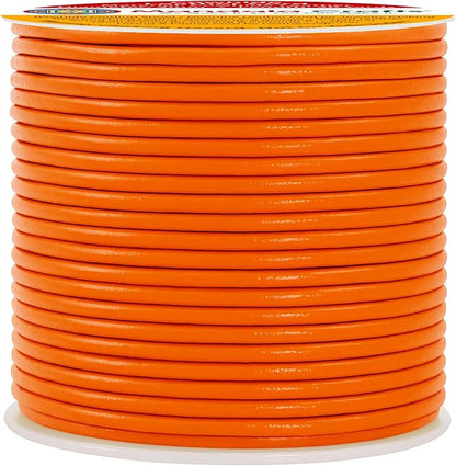 Mandala Crafts Round Genuine Orange Leather Cord - Image 2