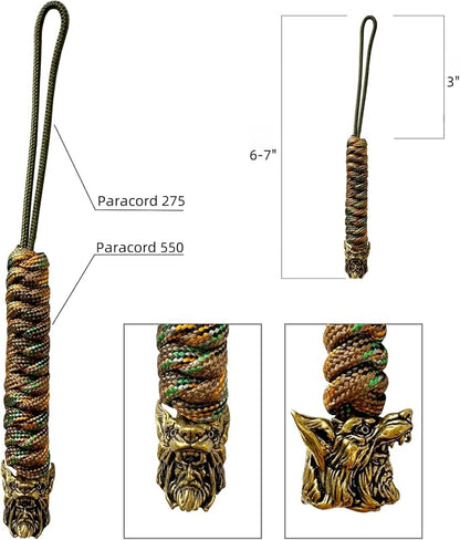 Handmade Lanyards with Brass Beads – Paracord 550 Survival Gear Leash - Image 2