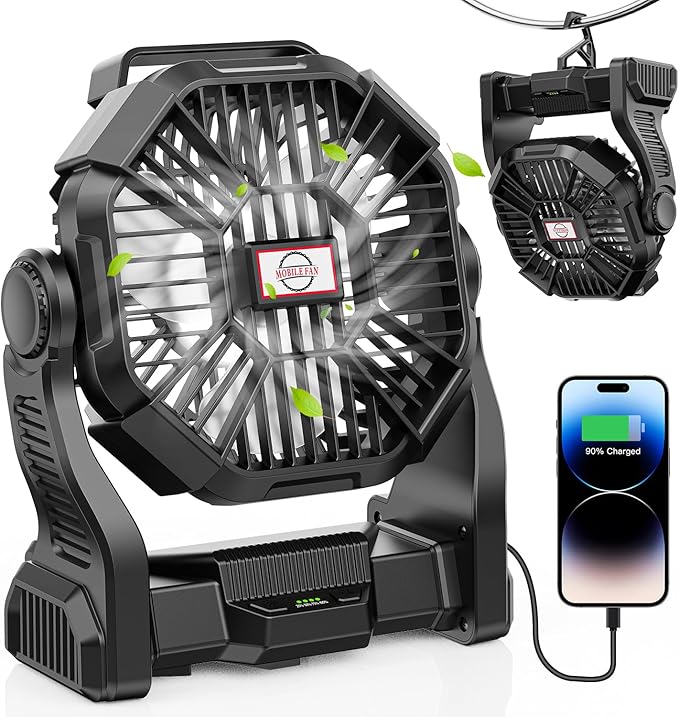 DOWILLDO 20000mAh Portable Battery Powered Camping Fan - by DOWILLDO