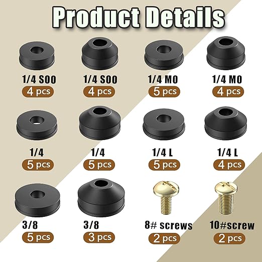 48 PCS Faucet Washer Assortment Kit Outdoor Faucet Repair Kit - Image 2