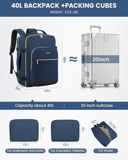 LOVEVOOK Travel Backpack for Women & Men 40L, Airline Approved Carry On - Image 5