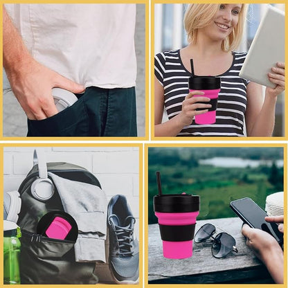 12 Oz Silicone Collapsible Travel Cup, Portable Silicone Water Bottle - Image 7