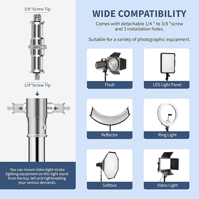 Kate 2 Pack Heavy Duty 10.8ft Light Stand - Image 4