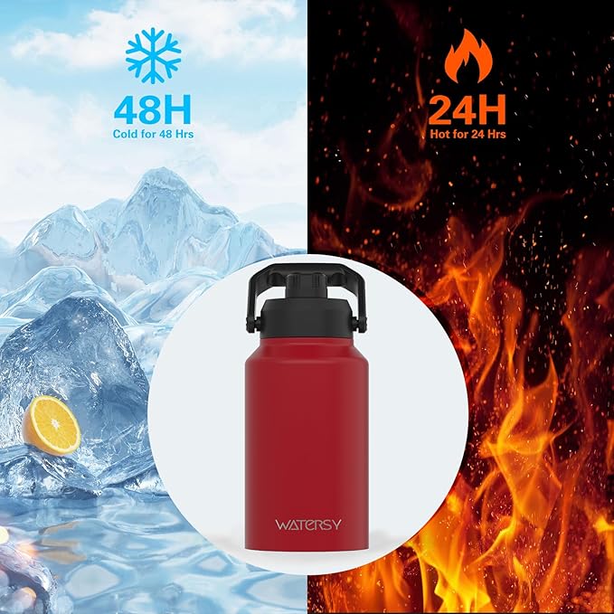 WATERSY 2/3 Gallon Water Bottle Insulated, BPA Free&Leak Proof, 87oz Stainless - Image 2