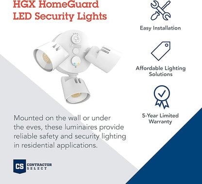 Lithonia Lighting HomeGuard 3-Light LED Outdoor Flood Lights, Outdoor LED Lights - Image 2