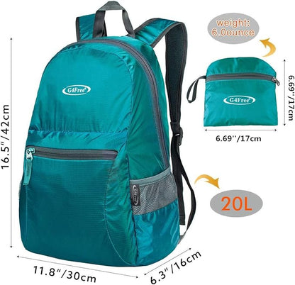 G4Free 20L Lightweight Packable Backpack Travel Hiking Daypack Foldable Backpack - Image 3