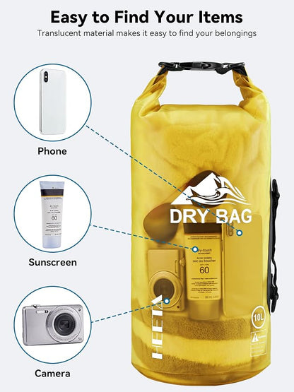 HEETA Dry Bag Waterproof for Women Men, 5L/10L/20L/30L/40L Roll Top Lightweight - Image 7