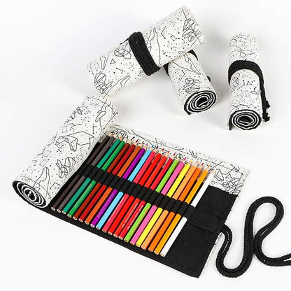 Funny live 24/36/48/72 Slots Colored Pencil Wrap Roll up Pen Holder Case - Image 4