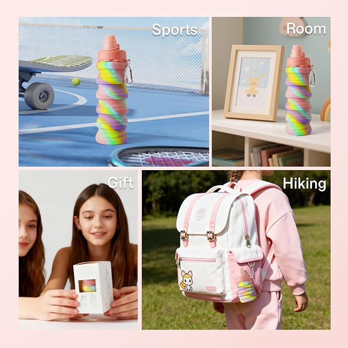 Collapsible Water Bottles for Travel, Foldable Sports Water Bottle for Kids - Image 7